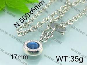  Stainless Steel Stone&Crystal Necklace - KN15452-Z