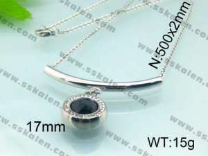 Stainless Steel Stone&Crystal Necklace - KN15463-Z