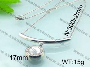 Stainless Steel Stone&Crystal Necklace - KN15464-Z