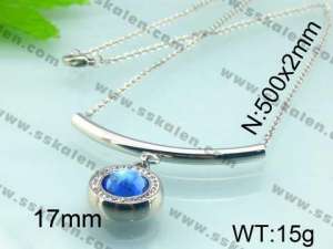 Stainless Steel Stone&Crystal Necklace - KN15467-Z
