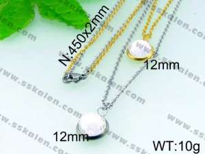 Stainless Steel Stone & Crystal Necklace - KN16894-Z