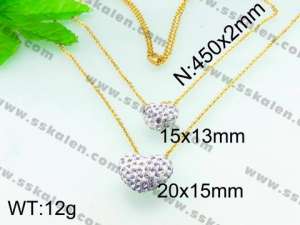 Stainless Steel Stone & Crystal Necklace - KN16957-Z