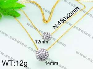 Stainless Steel Stone & Crystal Necklace - KN16958-Z