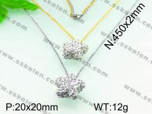 Stainless Steel Stone & Crystal Necklace - KN16965-Z