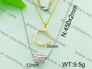  Stainless Steel Stone & Crystal Necklace - KN17475-Z