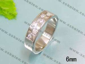 Stainless Steel Stone&Crystal Ring - KR14697-K