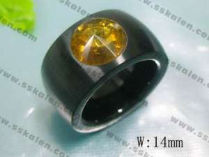 Stainless Steel Stone&Crystal Ring - KR15479-D