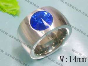 Stainless Steel Stone&Crystal Ring - KR15482-D