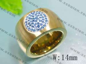 Stainless Steel Stone&Crystal Ring - KR16755-D