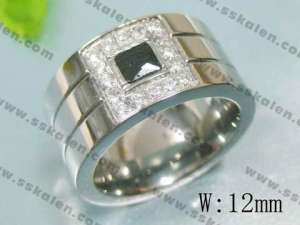 Stainless Steel Stone&Crystal Ring - KR17103-D