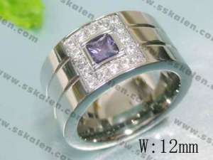 Stainless Steel Stone&Crystal Ring - KR17104-D