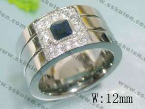 Stainless Steel Stone&Crystal Ring - KR17105-D
