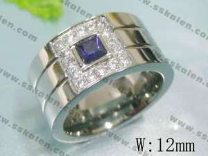 Stainless Steel Stone&Crystal Ring - KR17106-D