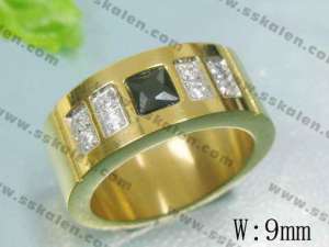 Stainless Steel Stone&Crystal Ring - KR17110-D