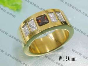 Stainless Steel Stone&Crystal Ring - KR17111-D