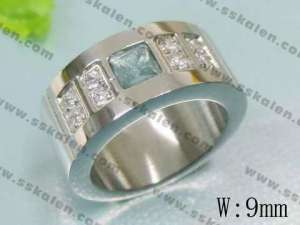 Stainless Steel Stone&Crystal Ring - KR17117-D