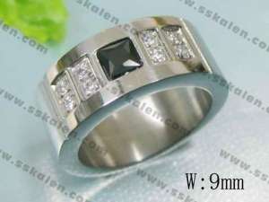 Stainless Steel Stone&Crystal Ring - KR17118-D