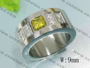 Stainless Steel Stone&Crystal Ring - KR17119-D