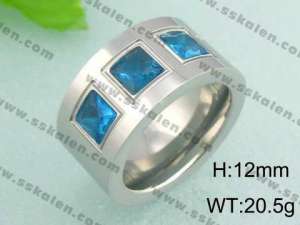 Stainless Steel Stone&Crystal Ring - KR18501-D