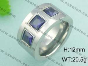 Stainless Steel Stone&Crystal Ring - KR18511-D