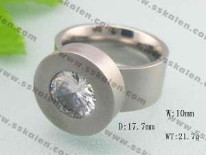 Stainless Steel Stone&Crystal Ring - KR18533-D