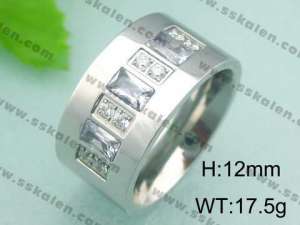 Stainless Steel Stone&Crystal Ring - KR18561-D