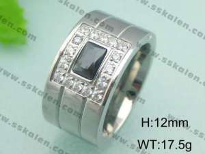 Stainless Steel Stone&Crystal Ring - KR18578-D
