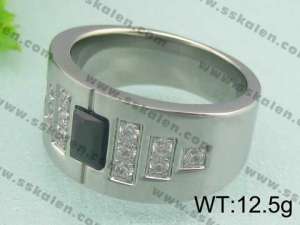 Stainless Steel Stone&Crystal Ring - KR18589-D