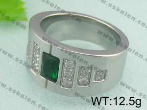 Stainless Steel Stone&Crystal Ring - KR18590-D