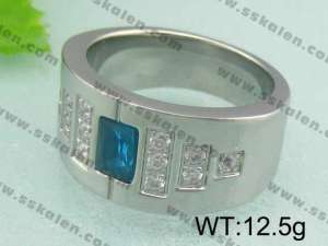 Stainless Steel Stone&Crystal Ring - KR18592-D
