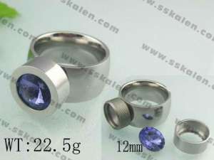 Stainless Steel Stone&Crystal Ring  - KR19020-D