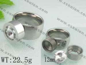 Stainless Steel Stone&Crystal Ring  - KR19021-D