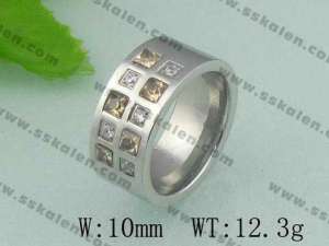 Stainless Steel Stone&Crystal Ring  - KR19030-D