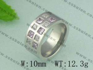 Stainless Steel Stone&Crystal Ring  - KR19034-D