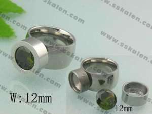 Stainless Steel Stone&Crystal Ring  - KR19048-D