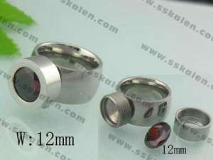 Stainless Steel Stone&Crystal Ring  - KR19049-D