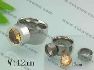 Stainless Steel Stone&Crystal Ring  - KR19050-D