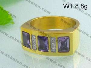 Stainless Steel Stone&Crystal Ring - KR19219-D