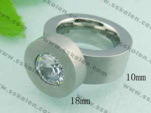 Stainless Steel Stone&Crystal Ring - KR19284-D