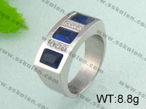 Stainless Steel Stone&Crystal Ring  - KR19519-D