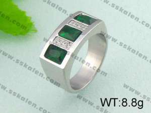 Stainless Steel Stone&Crystal Ring  - KR19522-D
