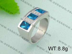 Stainless Steel Stone&Crystal Ring  - KR19526-D