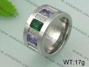 Stainless Steel Stone&Crystal Ring - KR19736-D