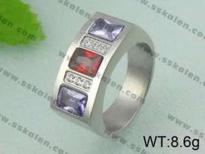 Stainless Steel Stone&Crystal Ring - KR19745-D