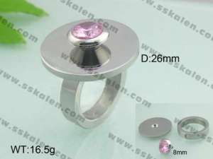 Stainless Steel Stone&Crystal Ring - KR20008-D