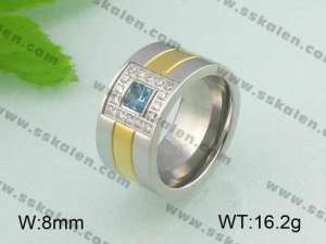 Stainless Steel Stone&Crystal Ring - KR20096-D