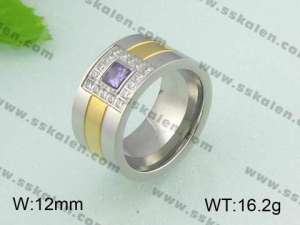 Stainless Steel Stone&Crystal Ring - KR20101-D