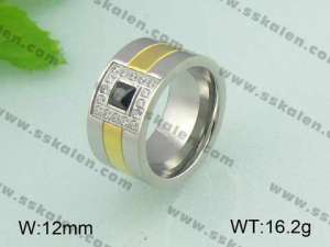 Stainless Steel Stone&Crystal Ring - KR20103-D