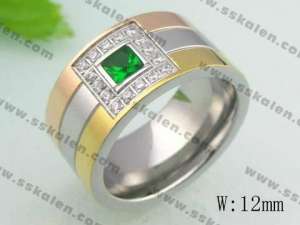 Stainless Steel Stone&Crystal Ring - KR20131-D