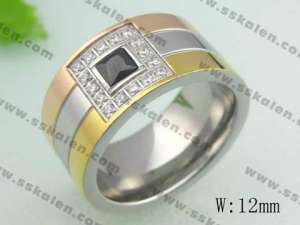 Stainless Steel Stone&Crystal Ring - KR20133-D